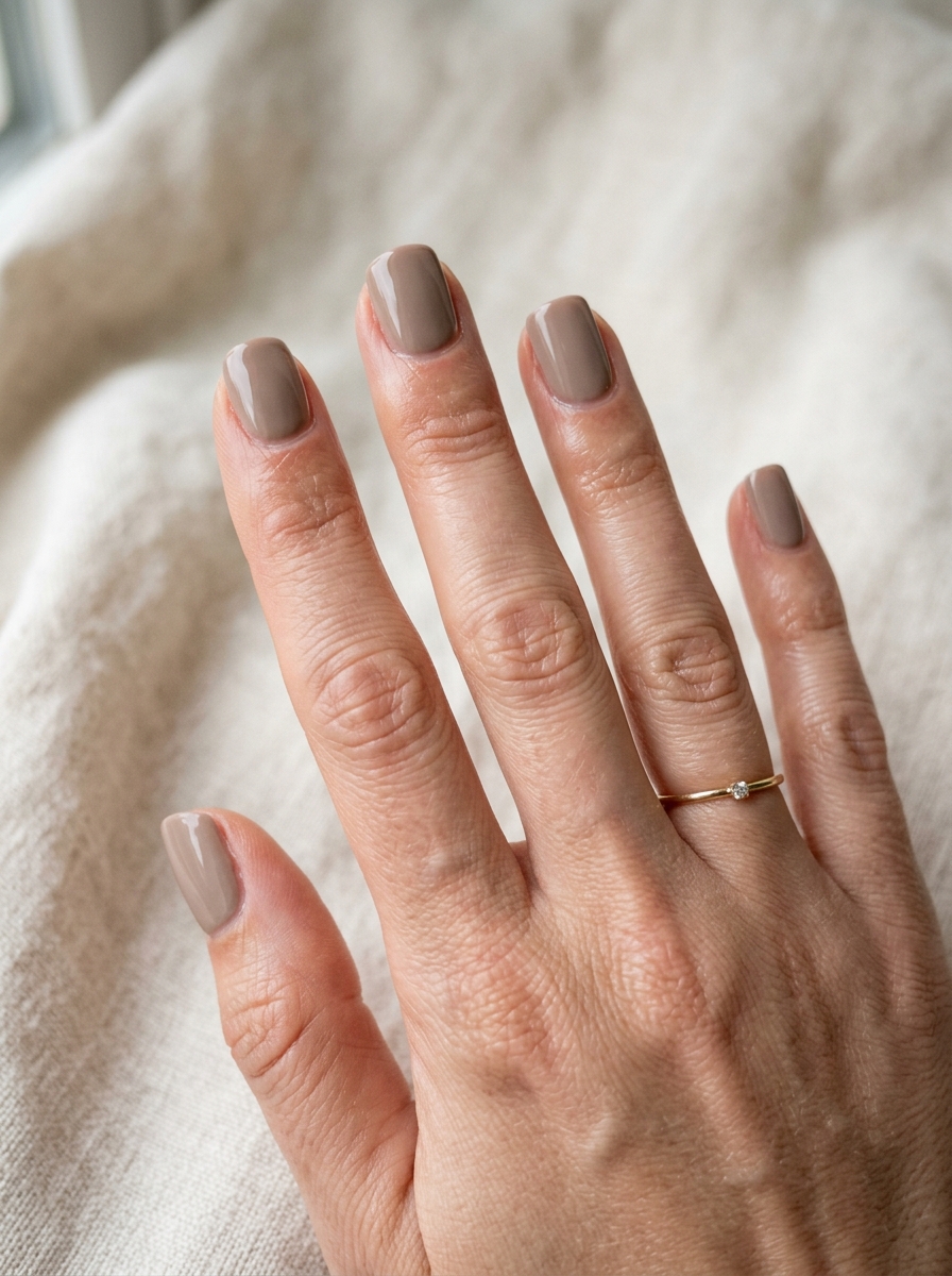 Taupe Minimal Nails als Minimal Nails Inspiration 2026
